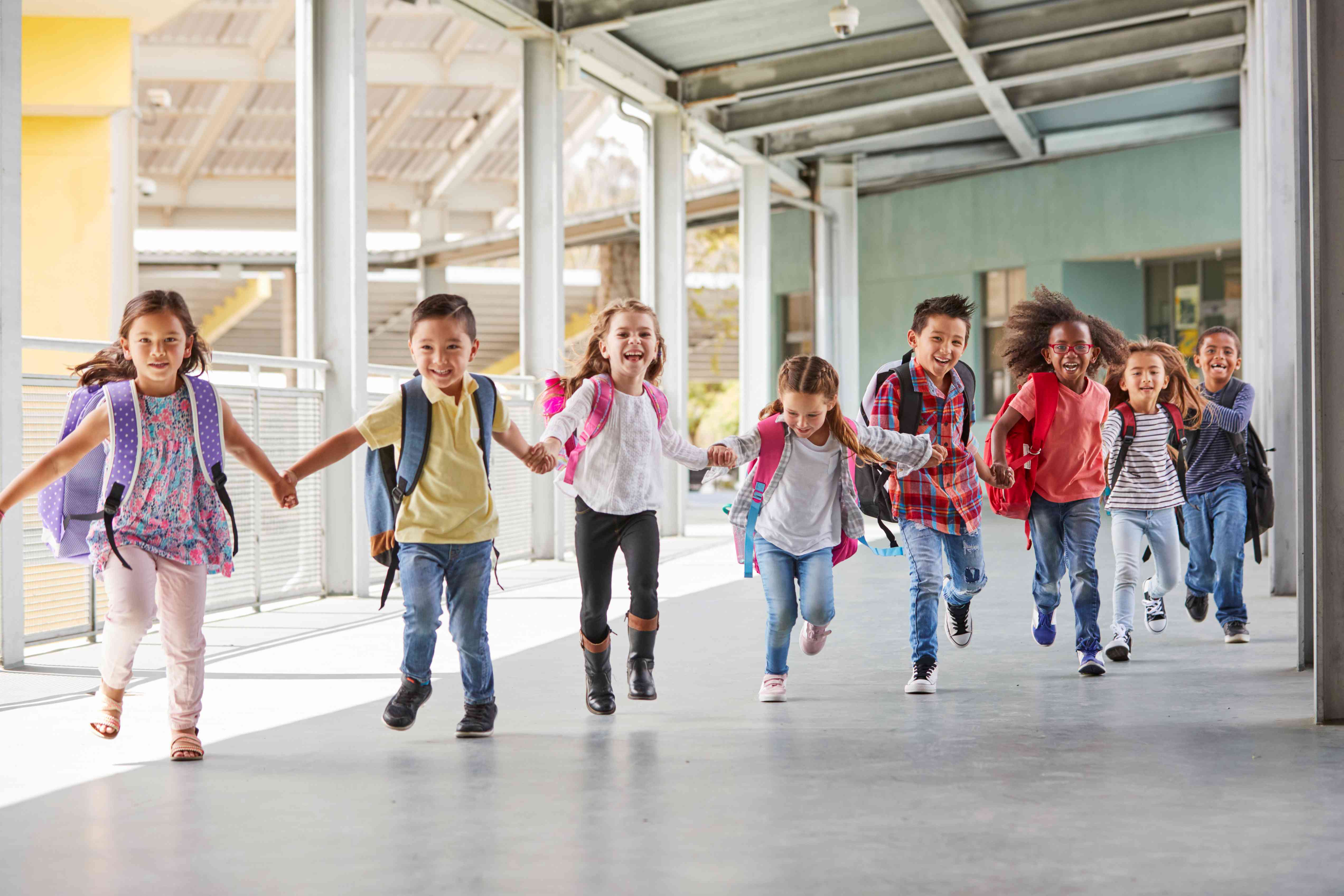 children going to school